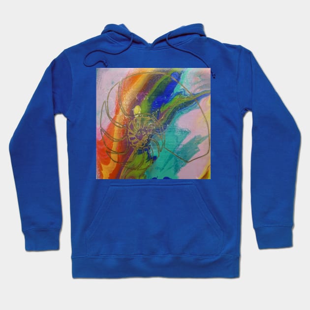 Acrylic Pour Shell Painting Hoodie by AJDesignsstuff